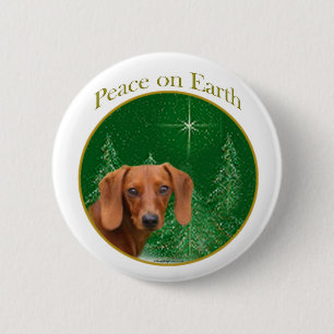 Badge Rond 5 Cm Paix de teckel sur terre - bouton