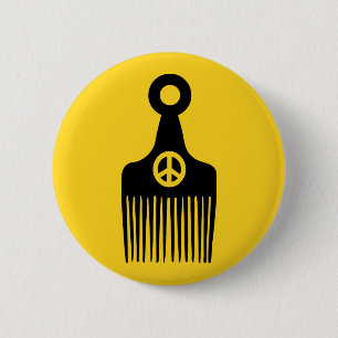 Badge Rond 5 Cm Paix des cheveux afro