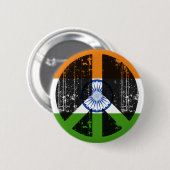 Badge Rond 5 Cm Paix en Inde (Devant & derrière)