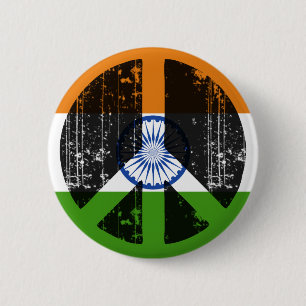 Badge Rond 5 Cm Paix en Inde