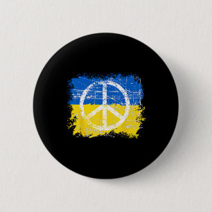 Badge Rond 5 Cm Paix En Ukraine Drapeau Crest Ukraine Chemise Paix