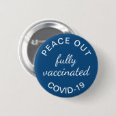 Badge Rond 5 Cm Paix entièrement vaccinée Vive Bleu (Devant & derrière)