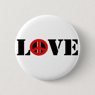 Badge Rond 5 Cm Paix et amour