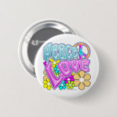 Badge Rond 5 Cm Paix et amour (Devant & derrière)
