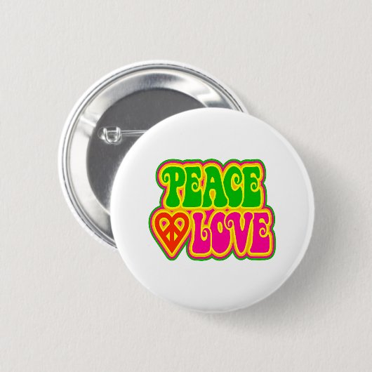 Badge Rond 5 Cm paix et amour (Devant & derrière)
