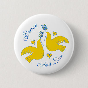 Badge Rond 5 Cm Paix et amour