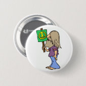 Badge Rond 5 Cm Paix Hippie 4 (Devant & derrière)