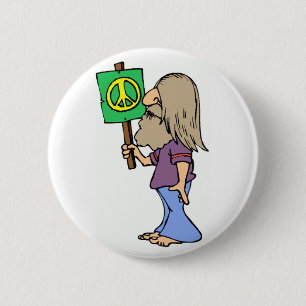 Badge Rond 5 Cm Paix Hippie 4