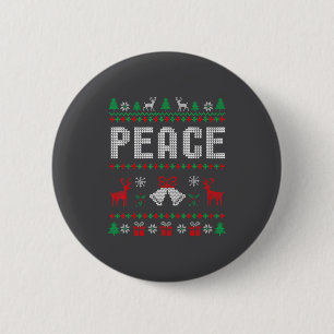 Badge Rond 5 Cm Paix Je viens en paix Couple assorti Ugly Christm