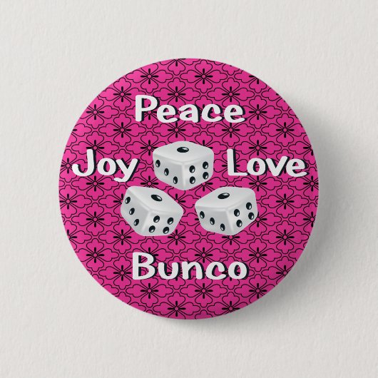 Badge Rond 5 Cm paix, joie, amour, bunco (Devant)