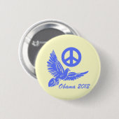 Badge Rond 5 Cm paix Obama 2012 (Devant & derrière)