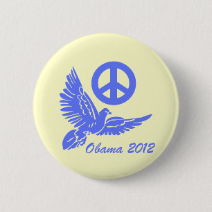 Badge Rond 5 Cm paix Obama 2012