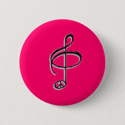 Badge Rond 5 Cm paix par la musique (Devant)