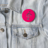 Badge Rond 5 Cm paix par la musique (En situation)
