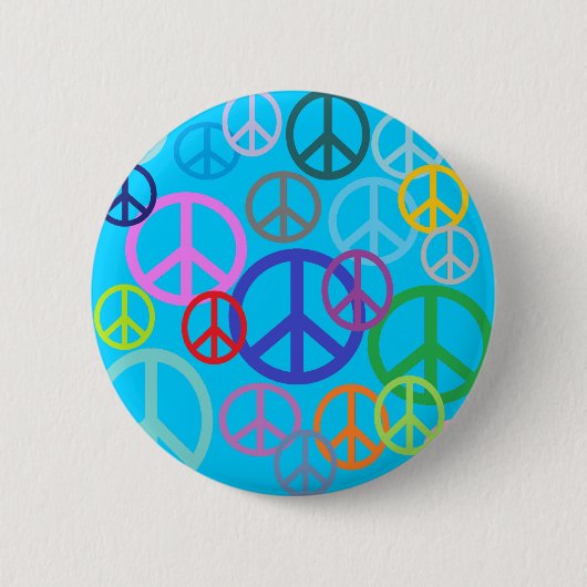 Badge Rond 5 Cm Paix partout (Devant)