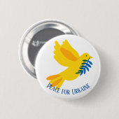 Badge Rond 5 Cm Paix pour l'Ukraine Drapeau bleu et jaune (Devant & derrière)