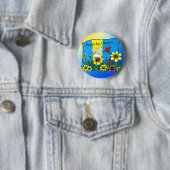 Badge Rond 5 Cm Paix pour l'Ukraine | Drapeau ukrainien (En situation)