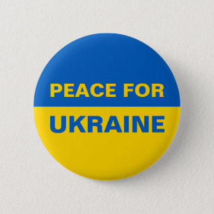 Badge Rond 5 Cm Paix pour l'Ukraine Pavillon ukrainien