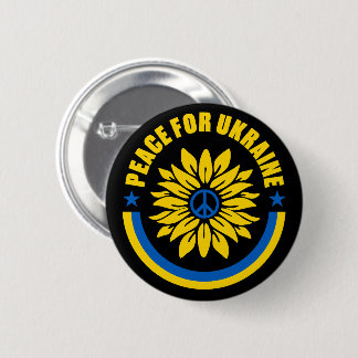 Badge Rond 5 Cm Paix pour tournesol Ukraine