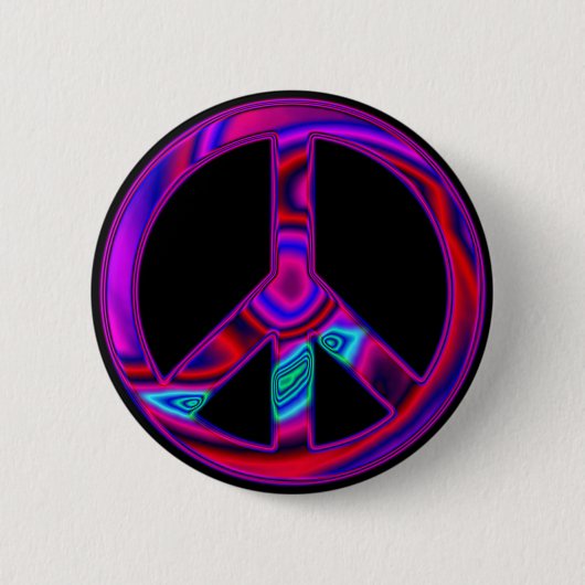 Badge Rond 5 Cm Paix psychédélique (Devant)