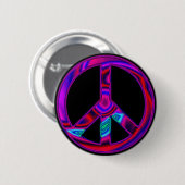 Badge Rond 5 Cm Paix psychédélique (Devant & derrière)