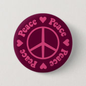 Badge Rond 5 Cm Paix rose (Devant)