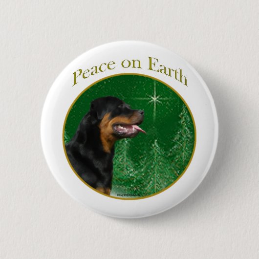 Badge Rond 5 Cm Paix Rottweiler (Devant)