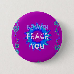 Badge Rond 5 Cm Paix Sois avec toi