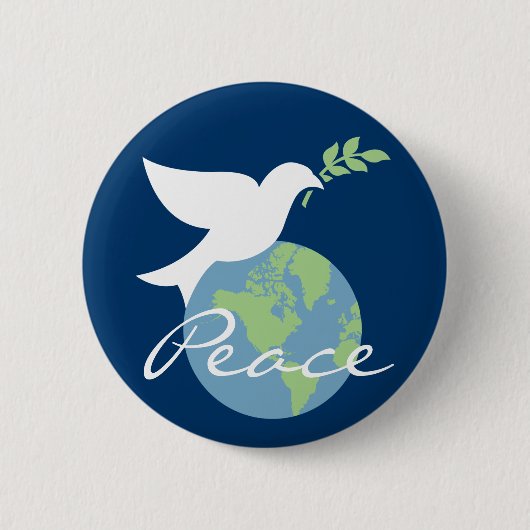 Badge Rond 5 Cm Paix sur le bouton de la terre (Devant)