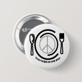 Badge Rond 5 Cm Paix sur le bouton de plat (Devant & derrière)