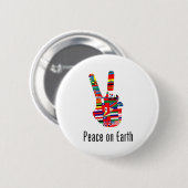 Badge Rond 5 Cm Paix sur terre (Devant & derrière)