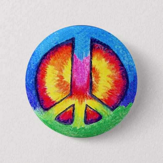 Badge Rond 5 Cm Paix Tie~Dye (Devant)