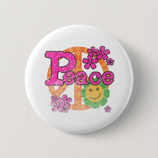 Badge Rond 5 Cm Paix vintage (Devant)