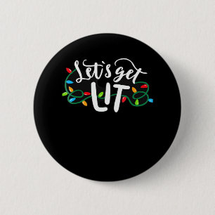Badge Rond 5 Cm Pajamas de Noël Drôle Fantastique Obtenons Lit Noë