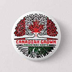 Badge Rond 5 Cm Pakistan Pakistanais Canadian Canada Tree Roots Dr