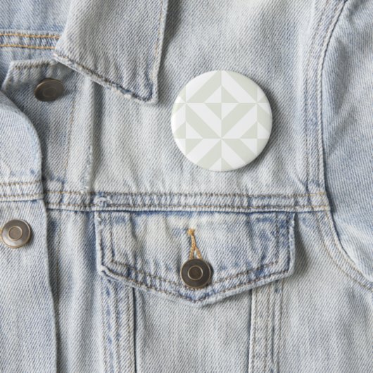 Badge Rond 5 Cm Pale Gray Geometric Deco Cube Pattern (En situation)