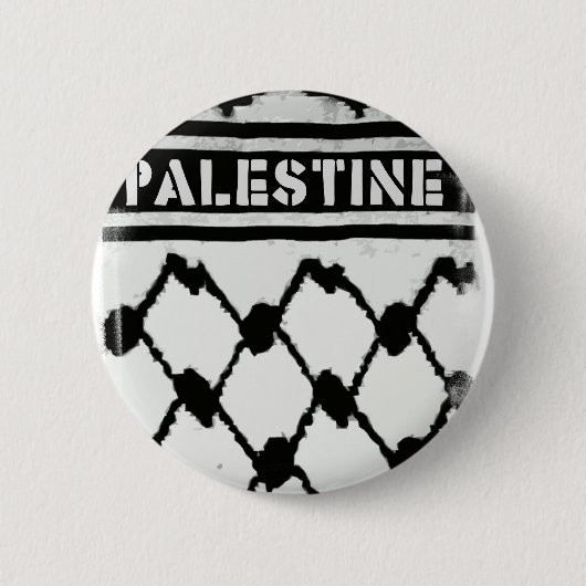 Badge Rond 5 Cm Palestine Keffiyah (Devant)