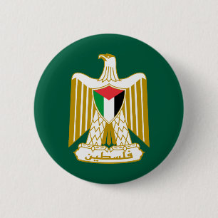 Badge Rond 5 Cm Palestine pays armoiries symbole emblème drapeau a