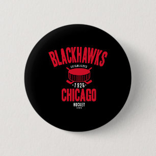 Badge Rond 5 Cm Palet de hockey des Blackhawks de Chicago Noir Off