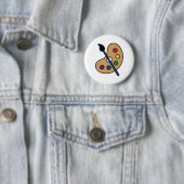 Badge Rond 5 Cm Palette Artistes (En situation)