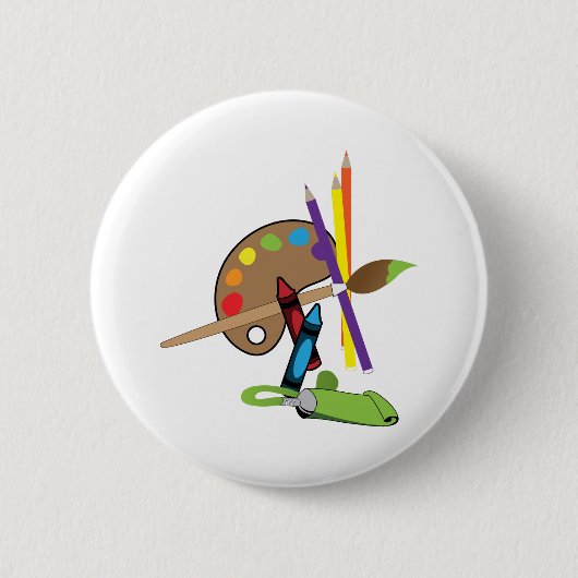 Badge Rond 5 Cm Palette Couleur Artiste (Devant)
