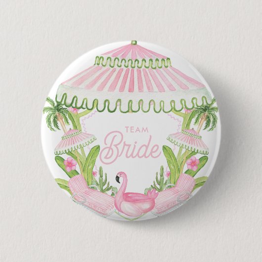 Badge Rond 5 Cm Palm Beach Cabana Bach Club | Team Bride (Devant)