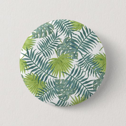 Badge Rond 5 Cm Palm Tree Fronds Peinture hawaïenne (Devant)