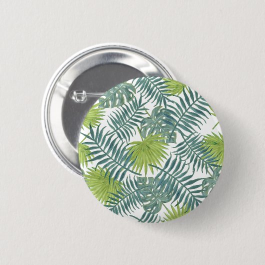 Badge Rond 5 Cm Palm Tree Fronds Peinture hawaïenne (Devant & derrière)