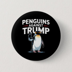 Badge Rond 5 Cm Palmes de pingouin relevées résistent drôles de pi