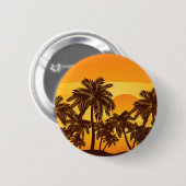 Badge Rond 5 Cm Palmier au coucher du soleil (Devant & derrière)
