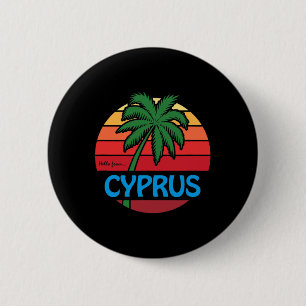 Badge Rond 5 Cm Palmier d'été de Chypre Plage Souvenir chypriote G