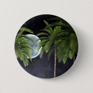 Badge Rond 5 Cm Palmiers contre la lune
