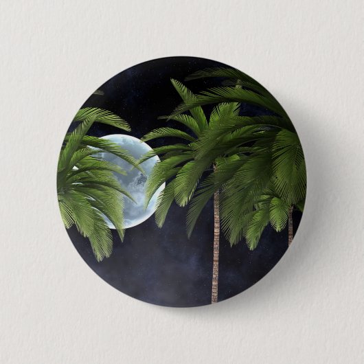 Badge Rond 5 Cm Palmiers contre la lune (Devant)