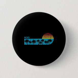 Badge Rond 5 Cm Palmiers de plage vintage Nevis Rétro années 70 Ga